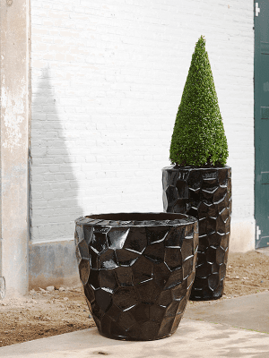 
Hochwertiger In-/Outdoor Blumentopf „Cascara Partner“, verschiedene Grössen - Schwarz / Ø 43 x Höhe 75 cm