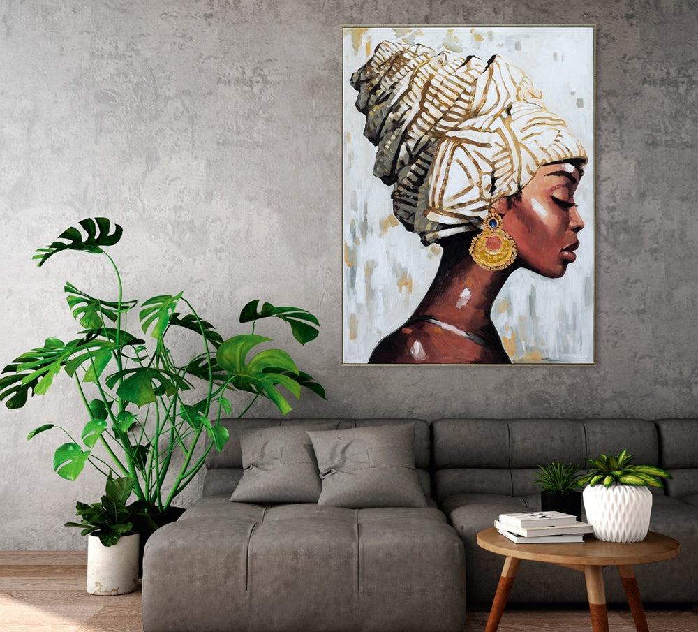 
Handgemaltes, eingerahmtes Bild „Schönheit in Beige“ 90 x 120 cm