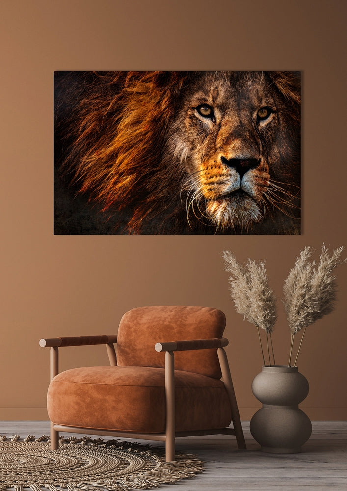 
Tableau en verre « Portrait d'un lion » 80 x 120 cm
