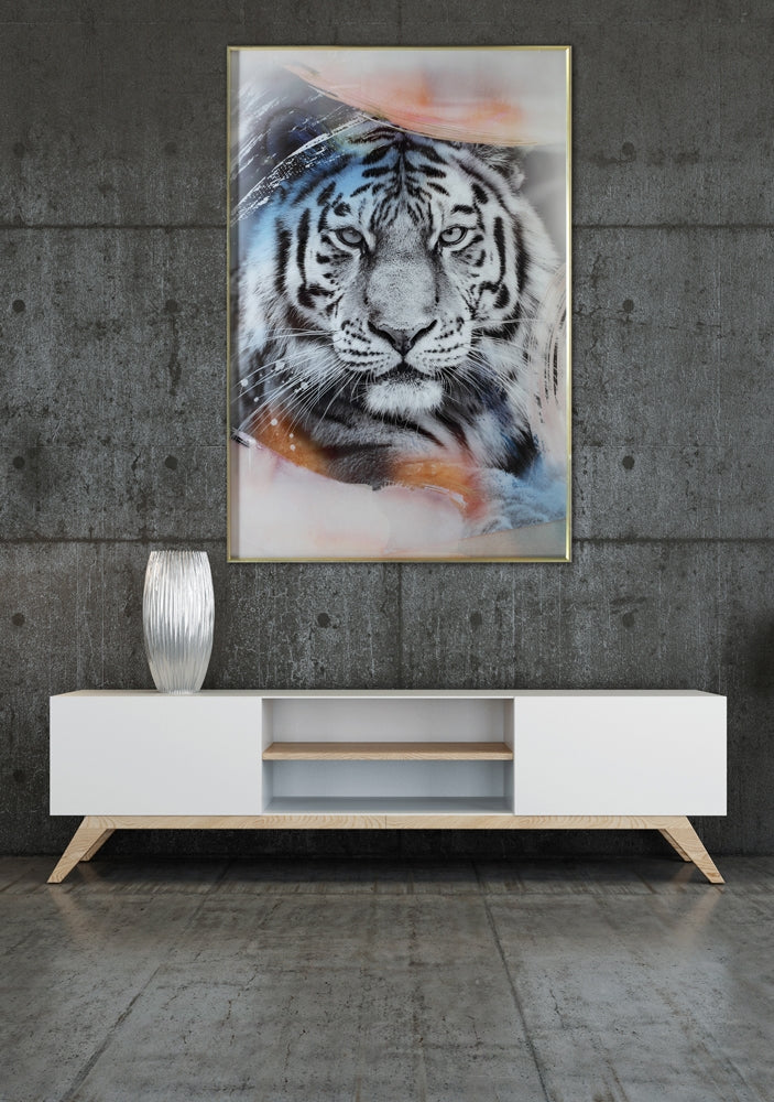 
Glasbild „Weisser Tiger“ 100 x 150 cm