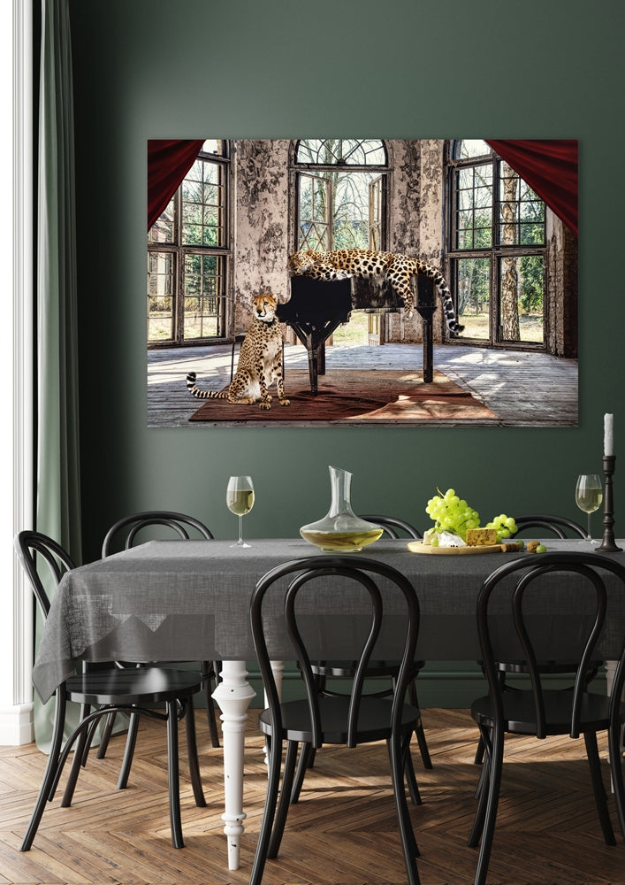 
Tableau en verre « Wild Music Cats » 80 x 120 cm