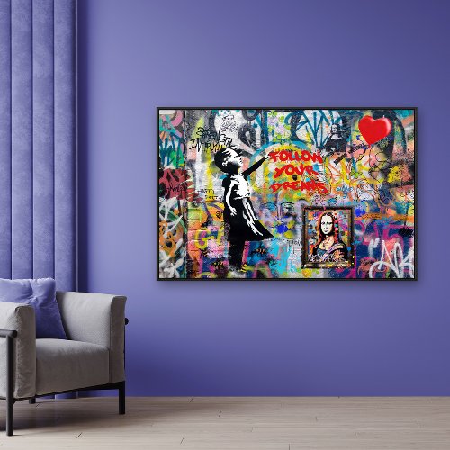 
Handgemaltes, gerahmtes Bild „Dreams“ 80 x 120 cm