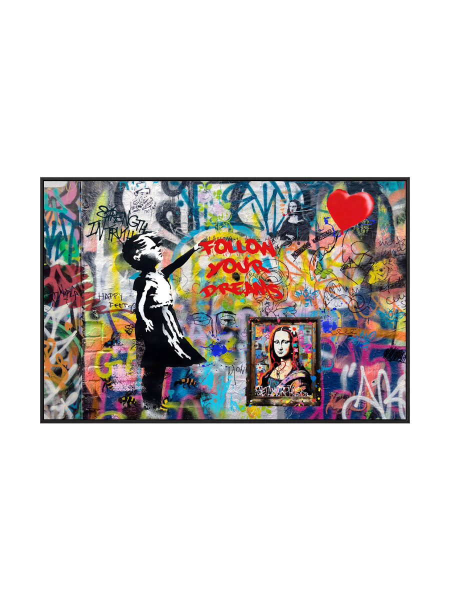 
Hand-painted, framed picture "Dreams" 100 x 150 cm