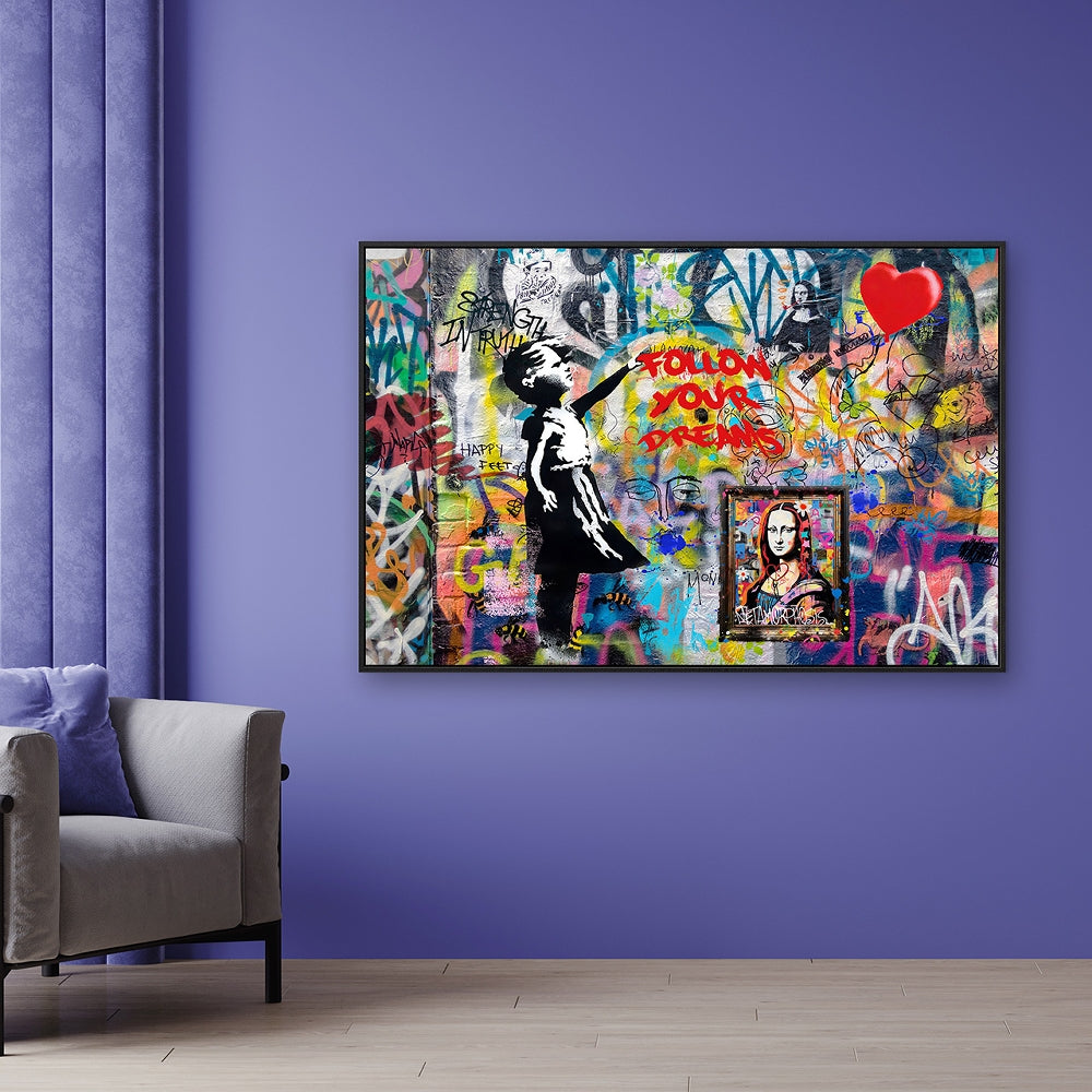 
Hand-painted, framed picture "Dreams" 100 x 150 cm