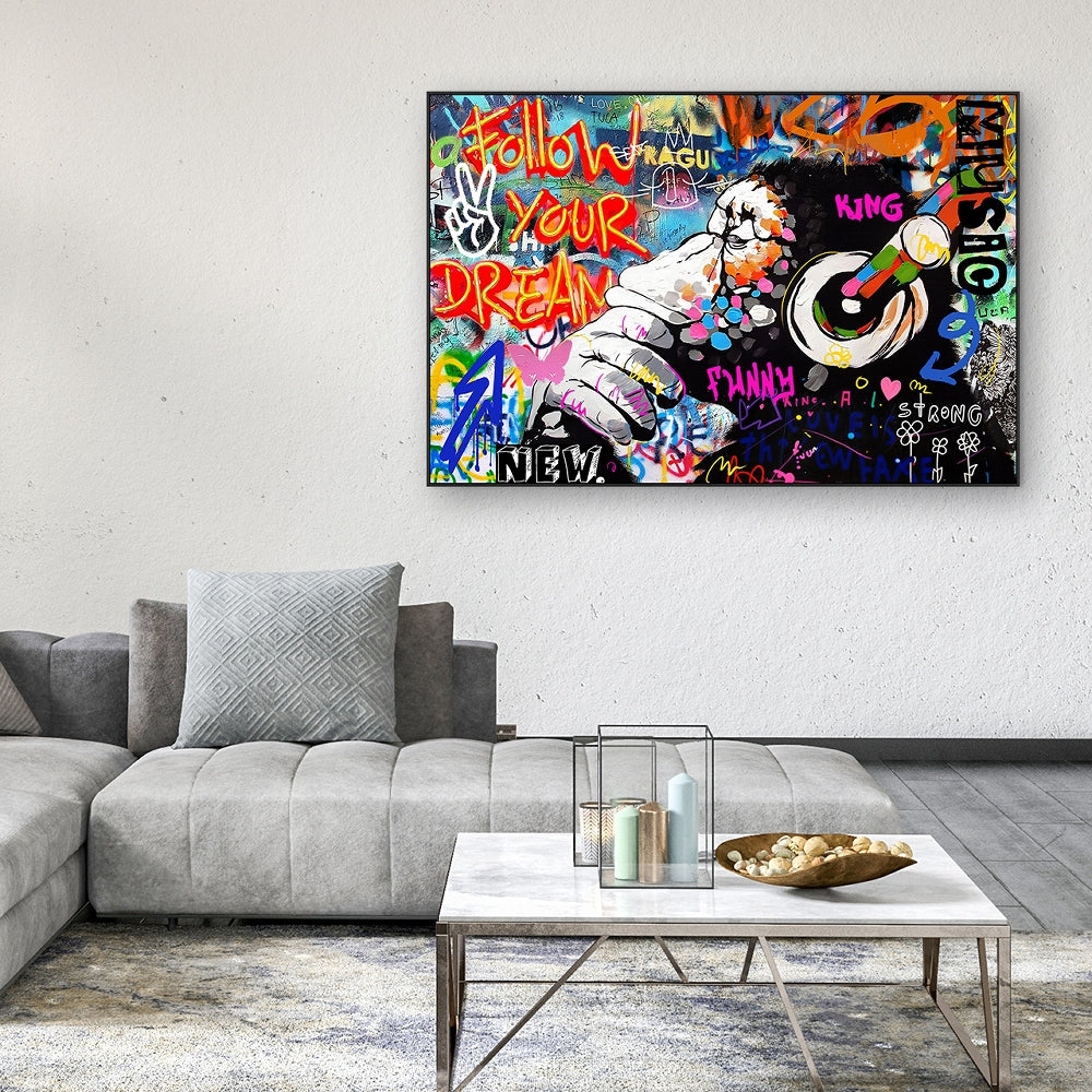 
Quadro dipinto a mano, con cornice, “Sogno musicale” 80 x 120 cm