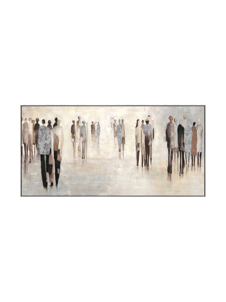 
Handgemaltes, gerahmtes Bild „People“ 60 x 120 cm