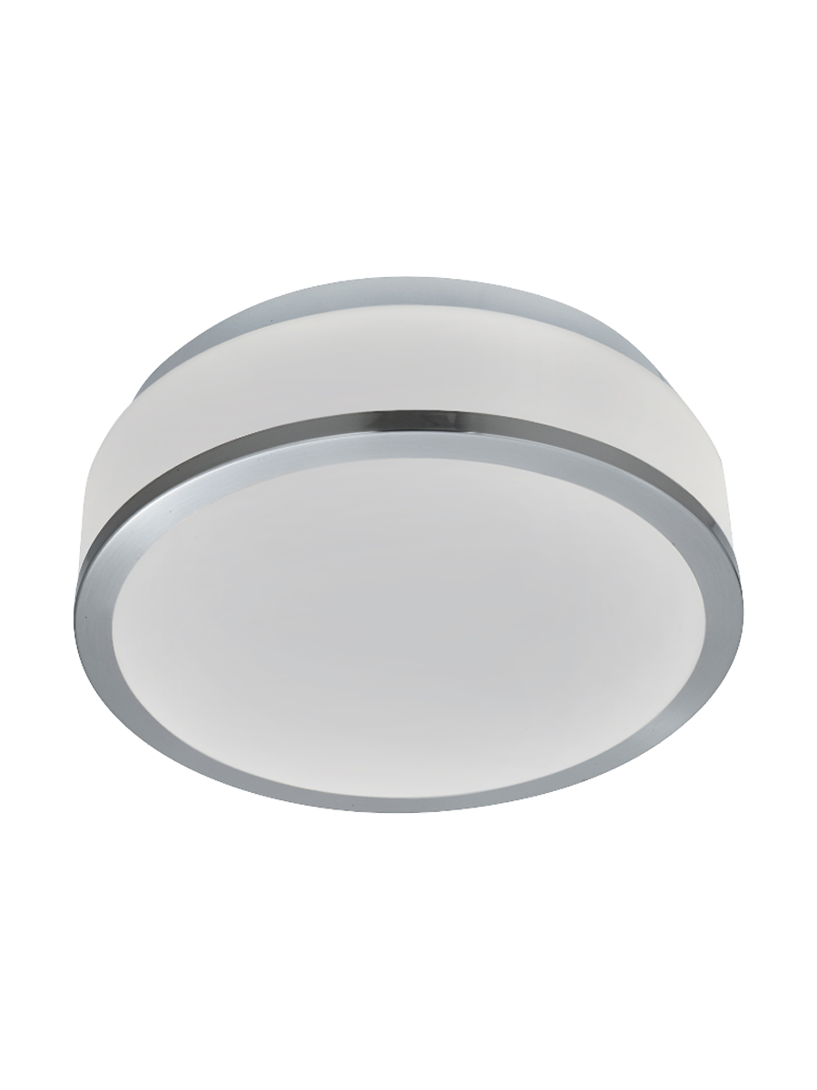 
Plafonnier de salle de bain dimmable "Cheese" 2 flammes - Satin Argent & Blanc
