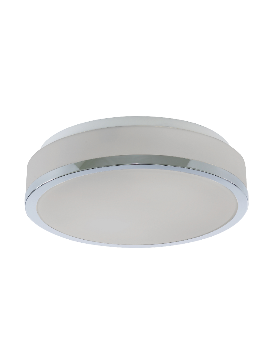 
Plafonnier de salle de bain dimmable « Cheese II » à 2 flammes - Chrome et blanc
