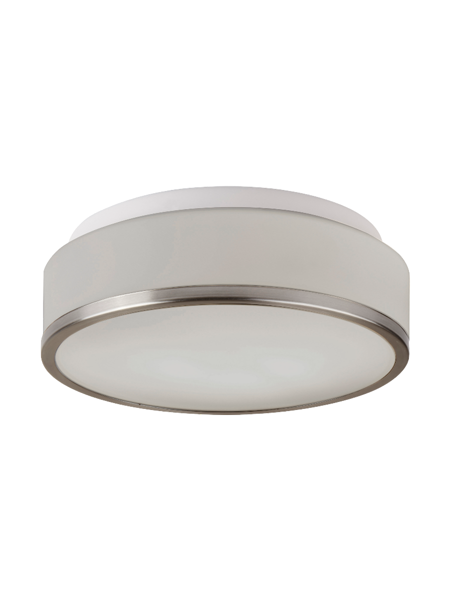 
Plafonnier de salle de bain dimmable « Cheese II » à 2 flammes - Satin Argent & Blanc