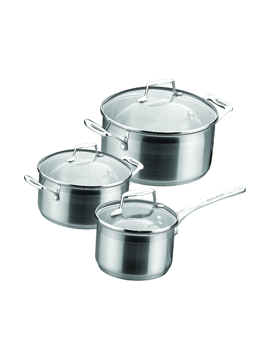 
3-piece Premium Cookware Set "Impact" including Lids