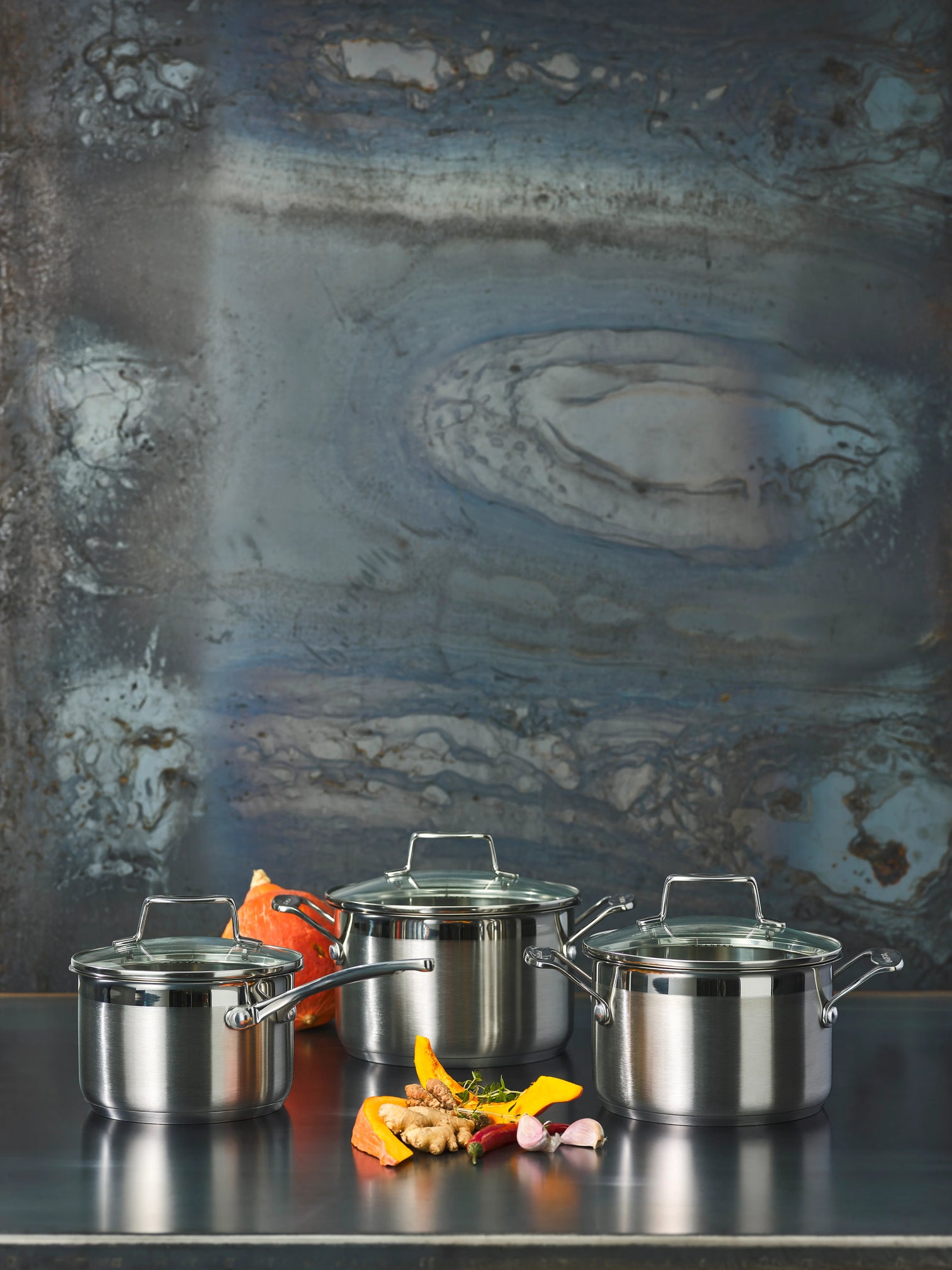 
3-piece Premium Cookware Set "Impact" including Lids