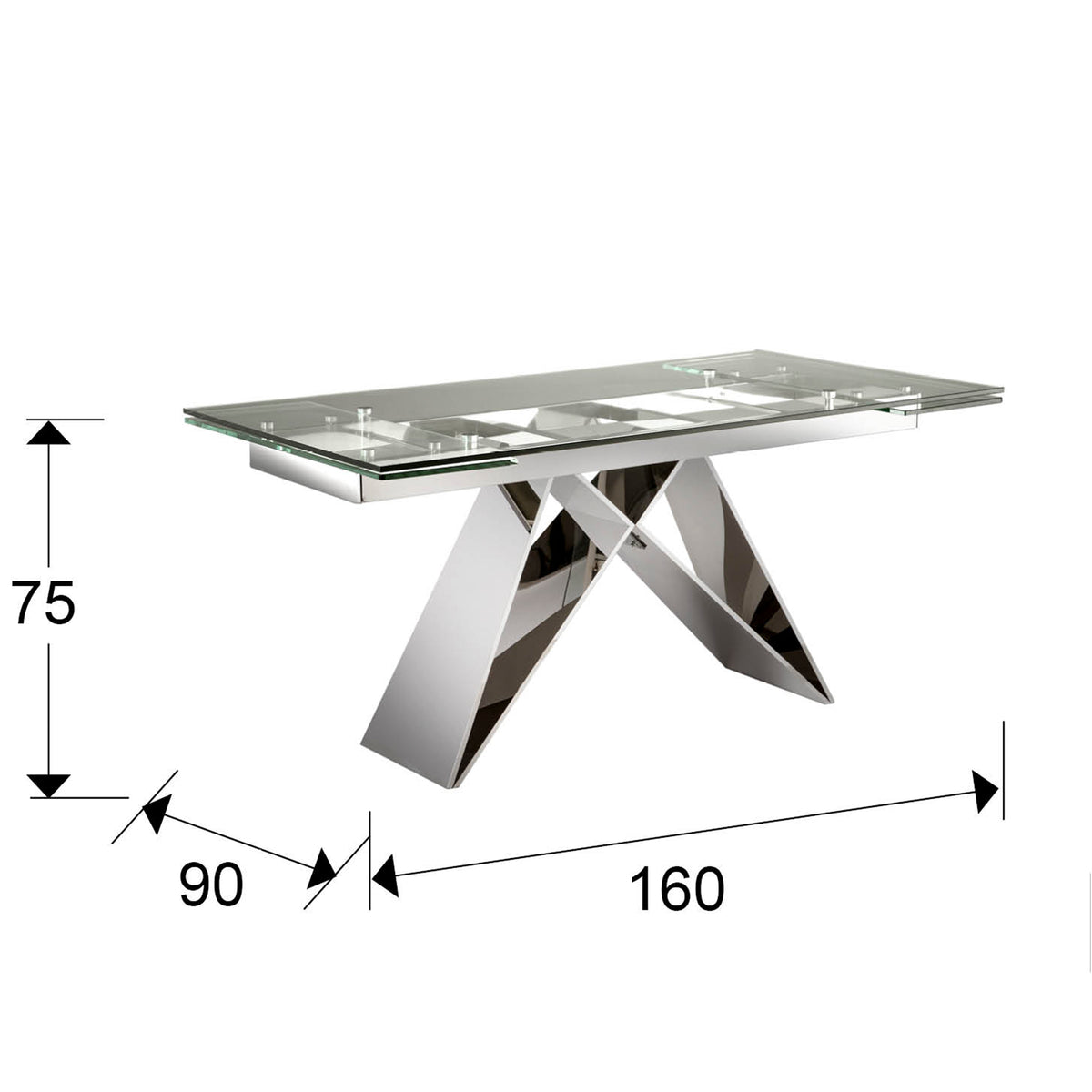 
Tavolo da pranzo allungabile di design «Mika» 160-220 x 90 cm