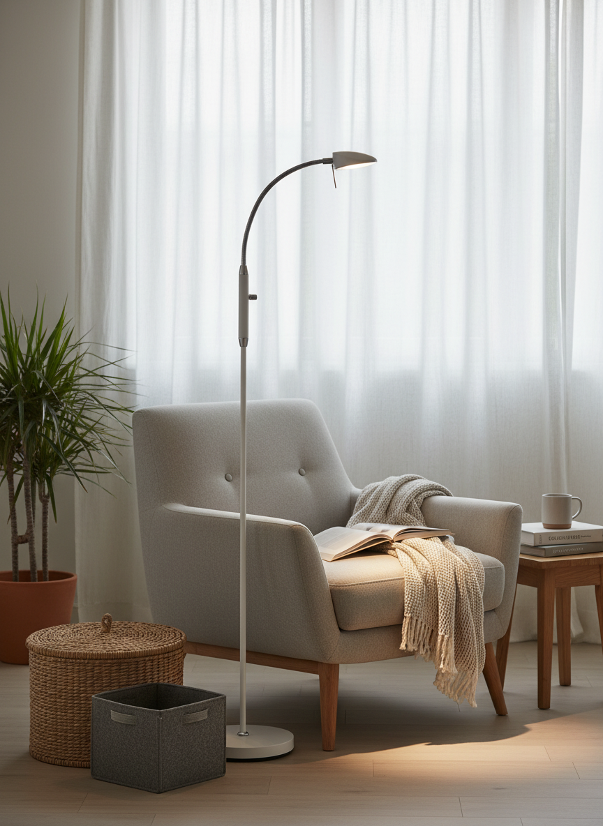 
Lampadaire "Vegas" à LED unique - Blanc
