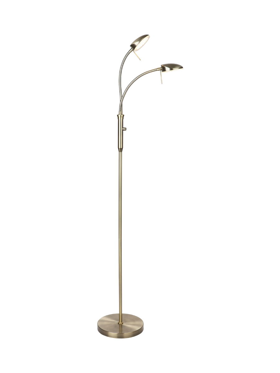 
Lampadaire "Vegas" à double LED - Laiton