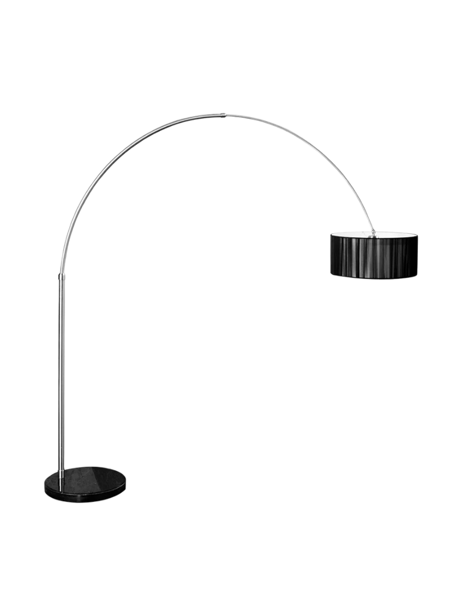 
Lampada ad arco di design «Extenso» con base in marmo - Argento/Nero