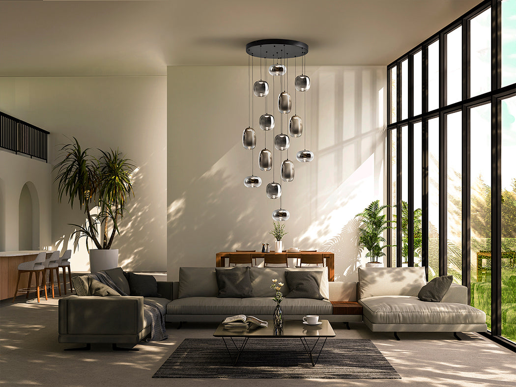 
LED designer pendant lamp “Onice”, 14-light