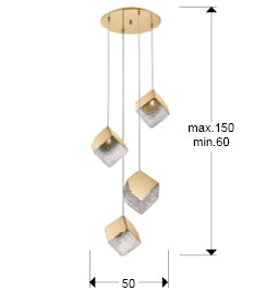 
LED designer pendant light “Priscilla”, 4-light