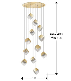 
Lampada LED di design per grandi ambienti „Priscilla“, a 12 luci