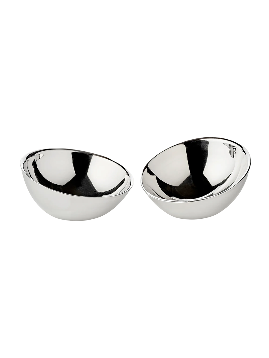 
Set of 2 Designer Bowls "Asti", heavy silver-plated