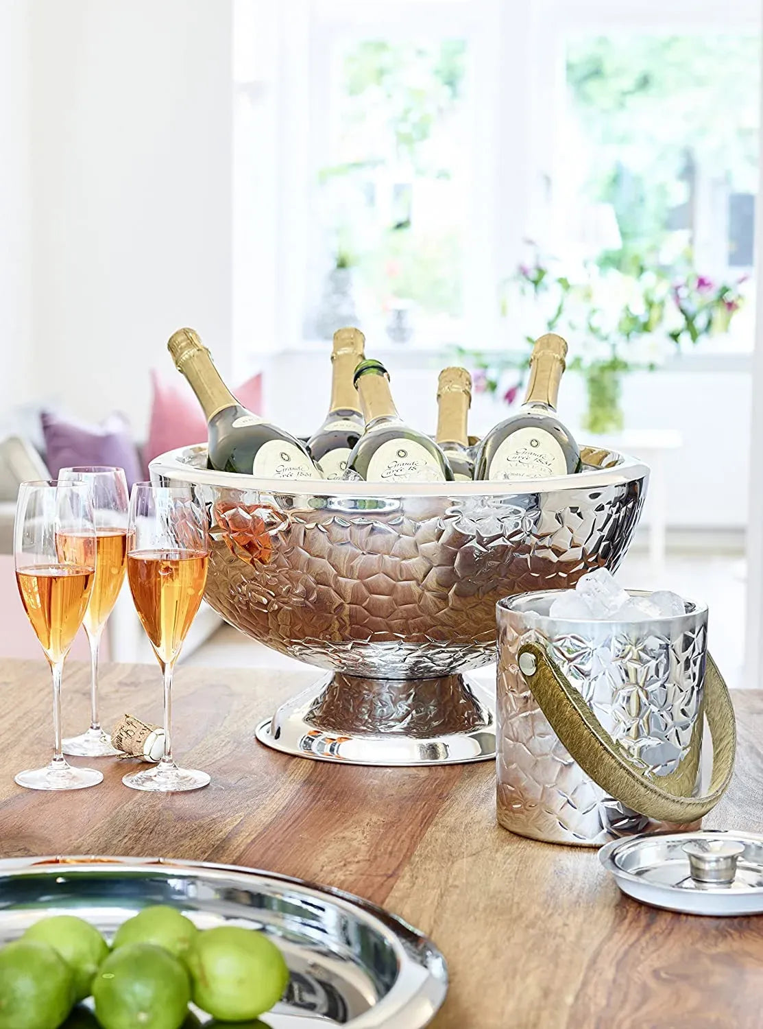 
Premium Ice Bucket "Capri" incl. Lid & Ice Tongs - made of stainless steel, high-gloss polished