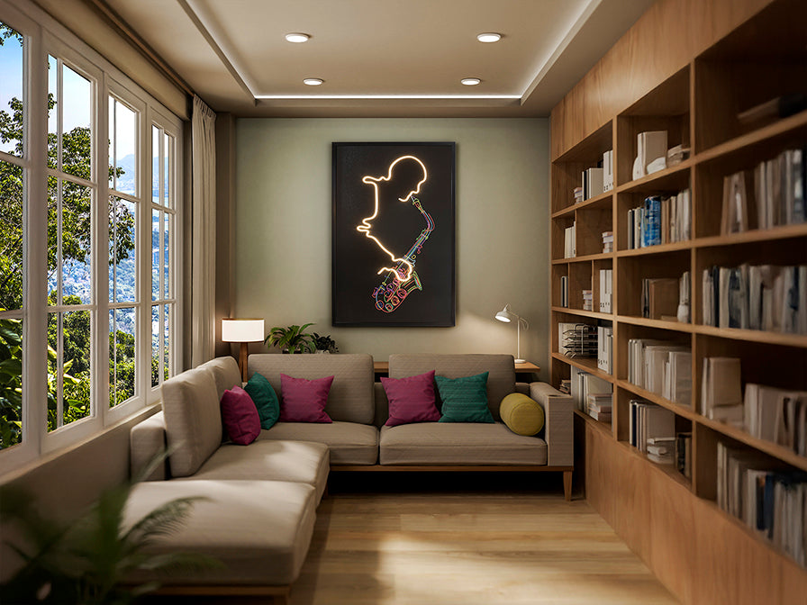 
Design Wandbild „Saxofón“ mit LED-Beleuchtung