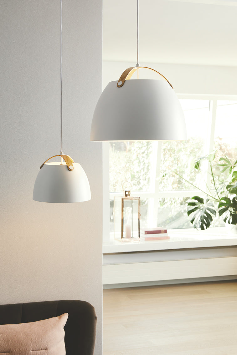 
"Oslo" Designer Pendant Lamp - White / Medium