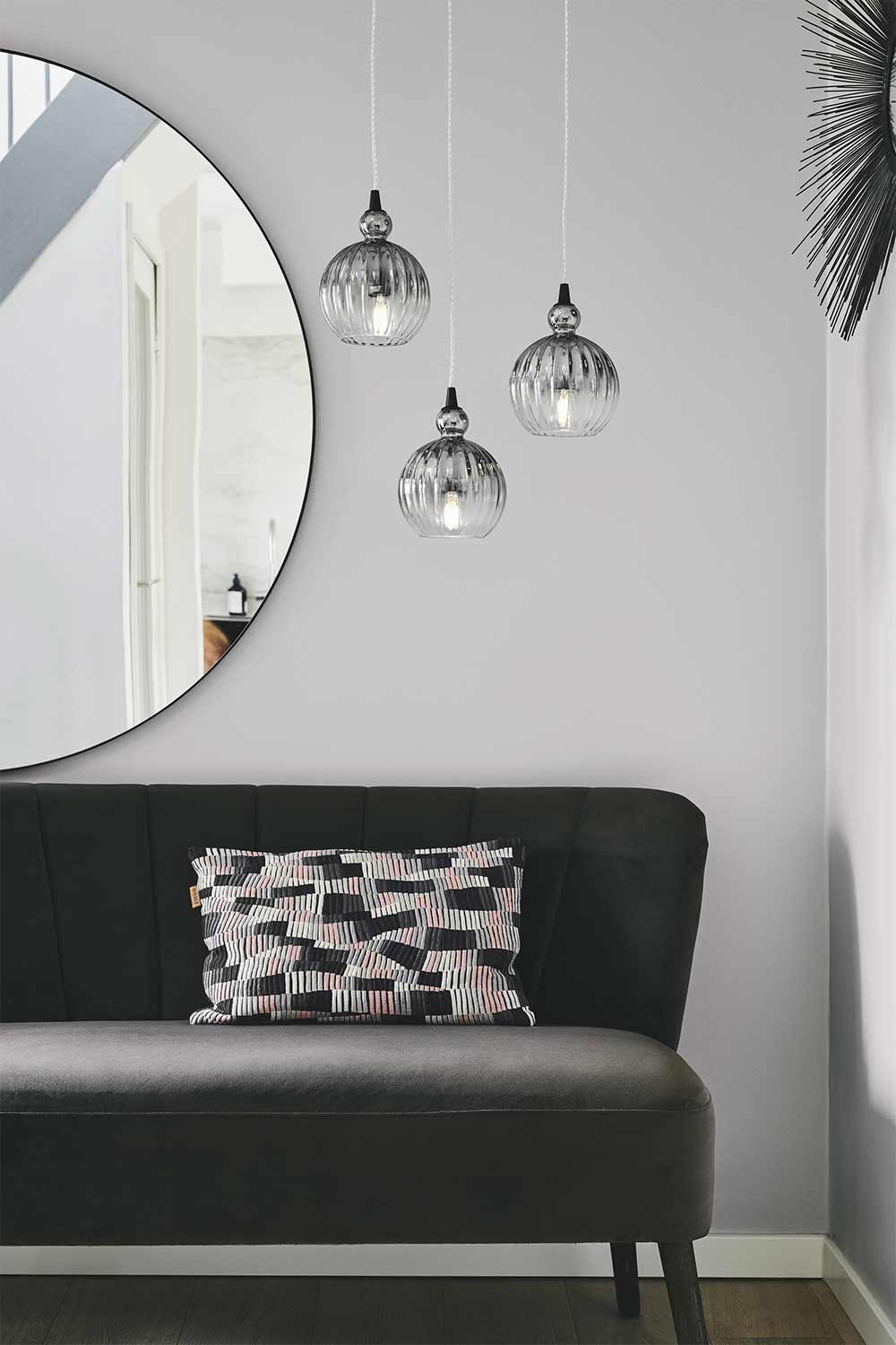 
"Ball Ball" Designer Pendant Lamp - Smoke / Small