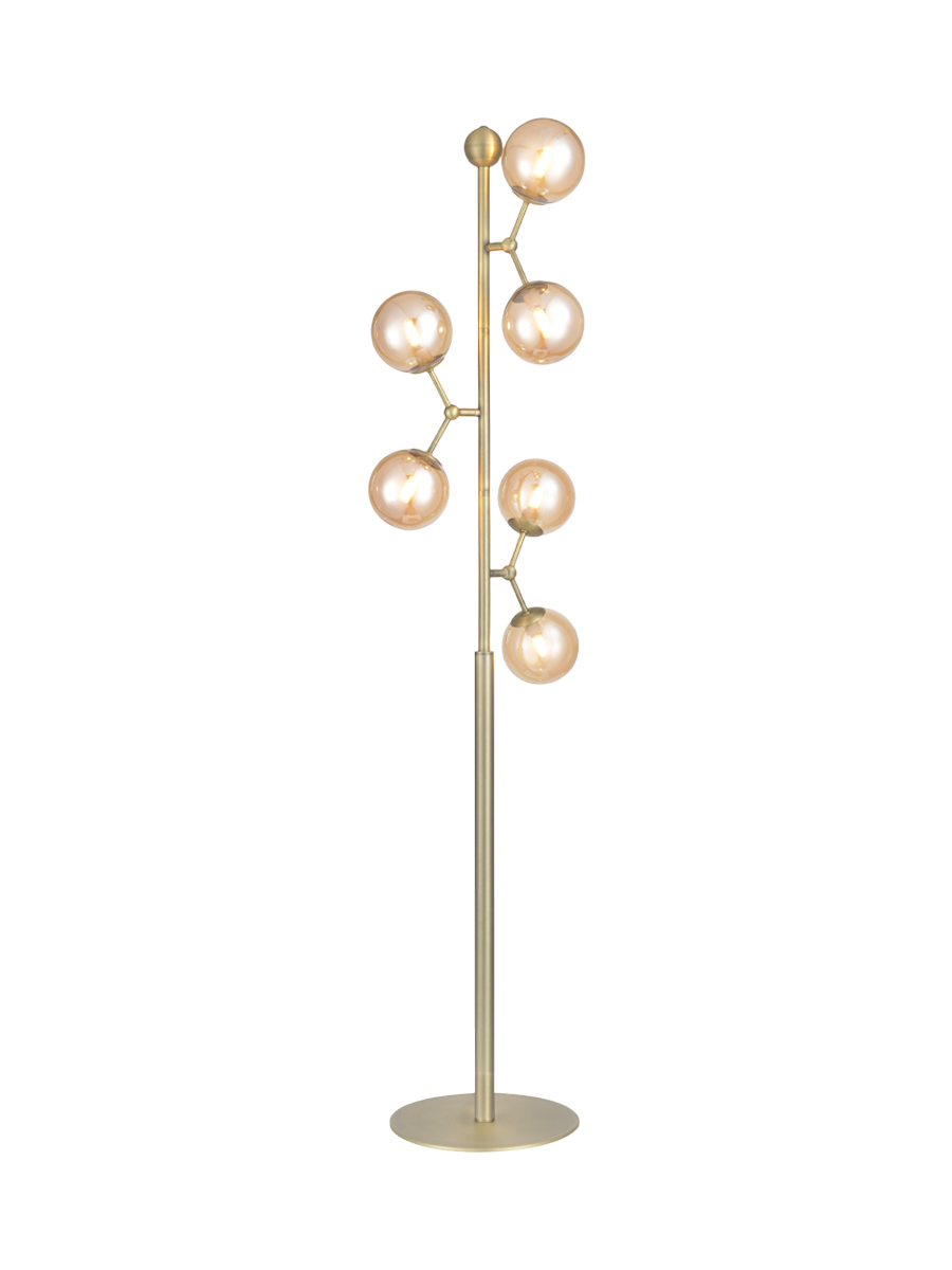 
Design Stehlampe "Atom" - Amber