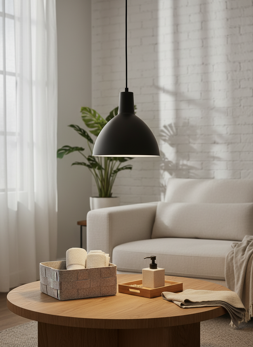 
"Metropole" Designer Pendant Lamp - Black / Medium