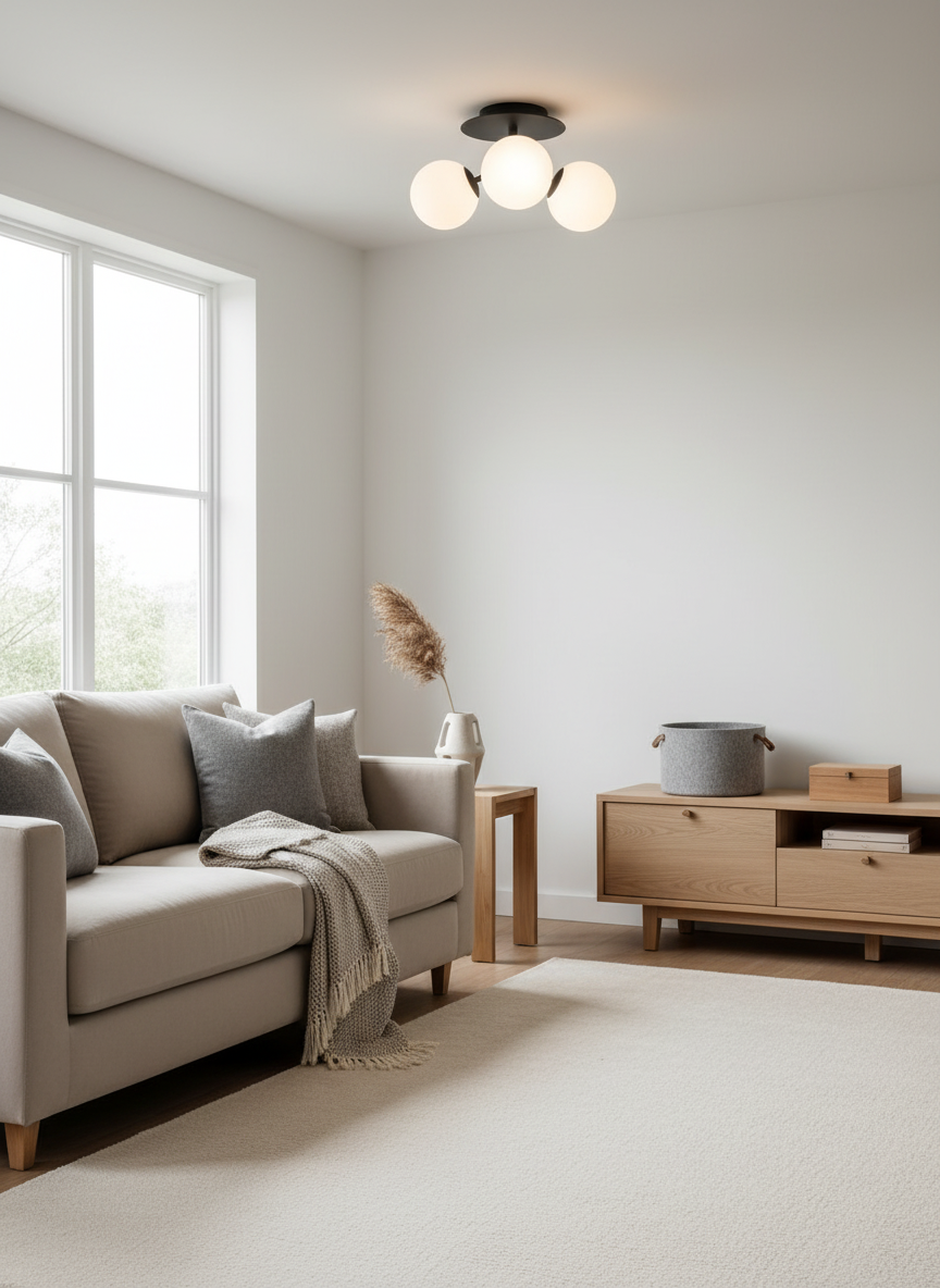 
Lampada da soffitto di design "Atom" - Opale, Nero