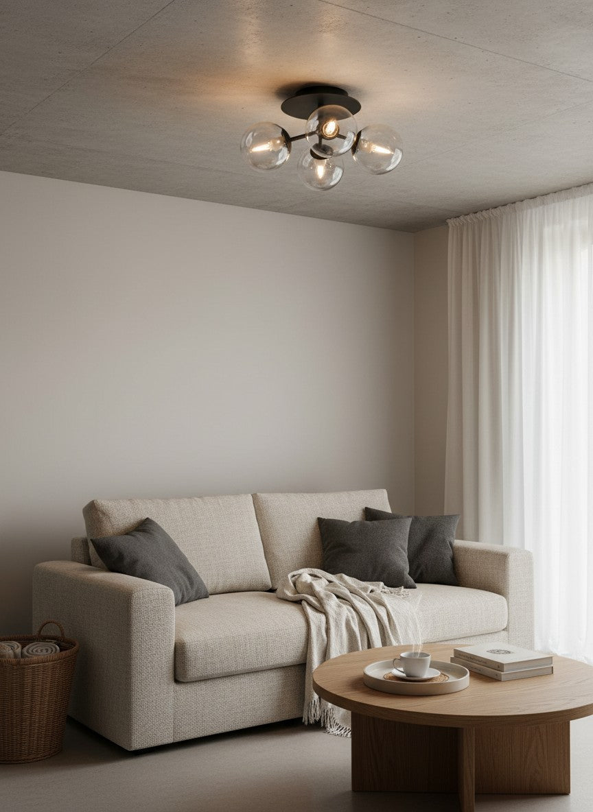 
Lampada da soffitto di design "Atom" - Vetro fumé