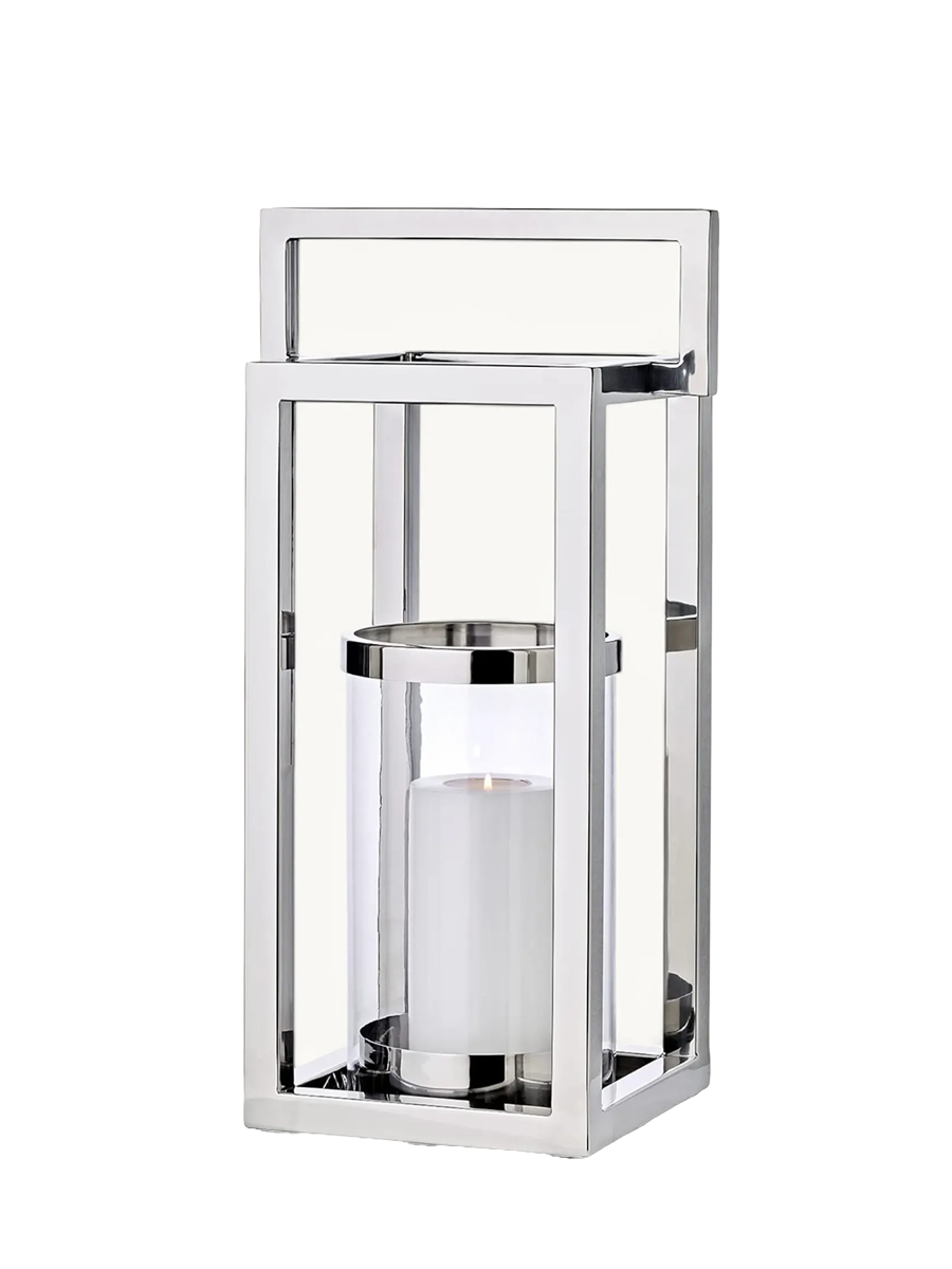 
Lanterne de qualité « Manhattan » en acier inoxydable - Hauteur 58 cm