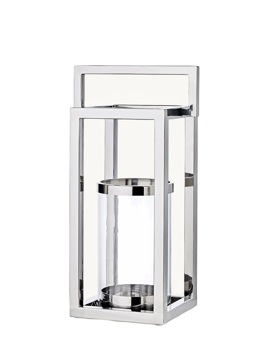 
Lanterne de qualité « Manhattan » en acier inoxydable - Hauteur 58 cm