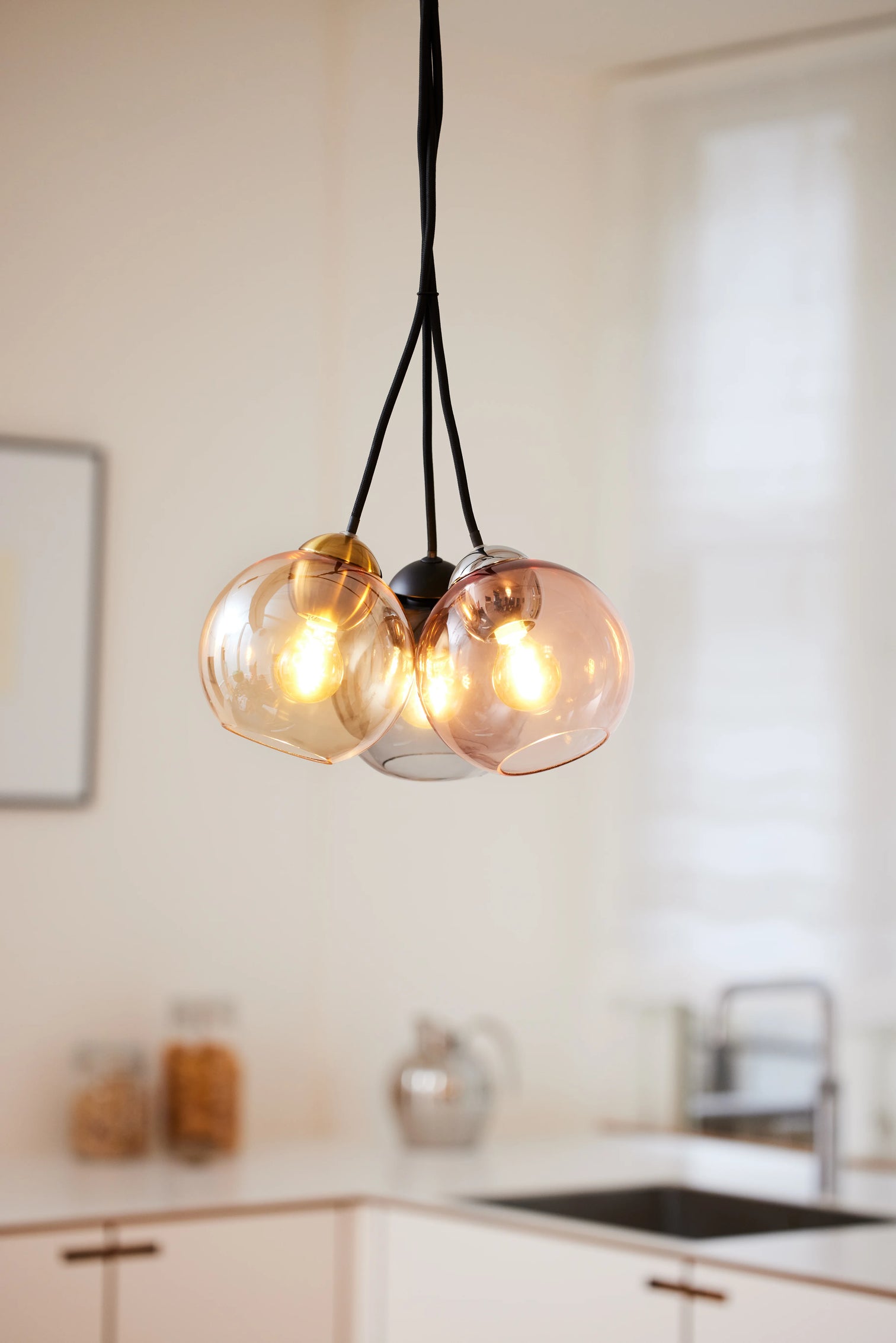 
Lampe suspension design "Bubbles" - Rose / Petit