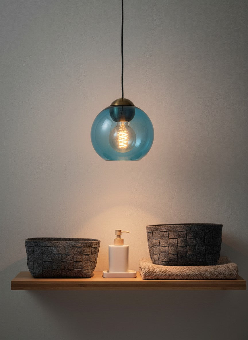 
Lampe suspension design "Bubbles" - Bleu / Moyen
