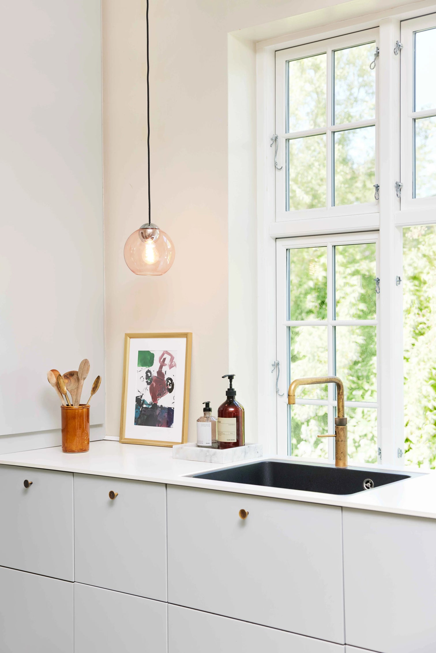 
Lampe suspension design "Bubbles" - Rose / Moyen