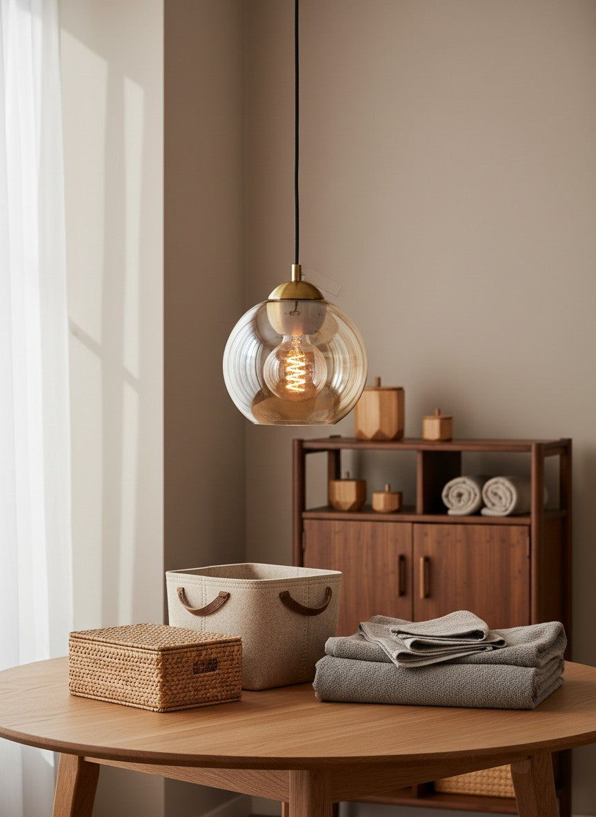 
Lampe suspension design "Bubbles" - Ambre / Moyen