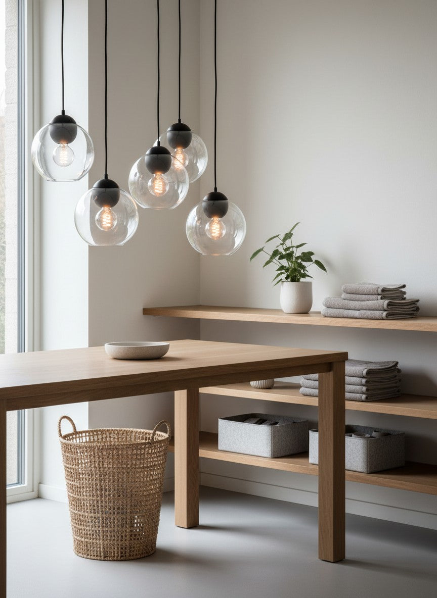 
Lampe suspension design "Bubbles" - Verre fumé / Grand