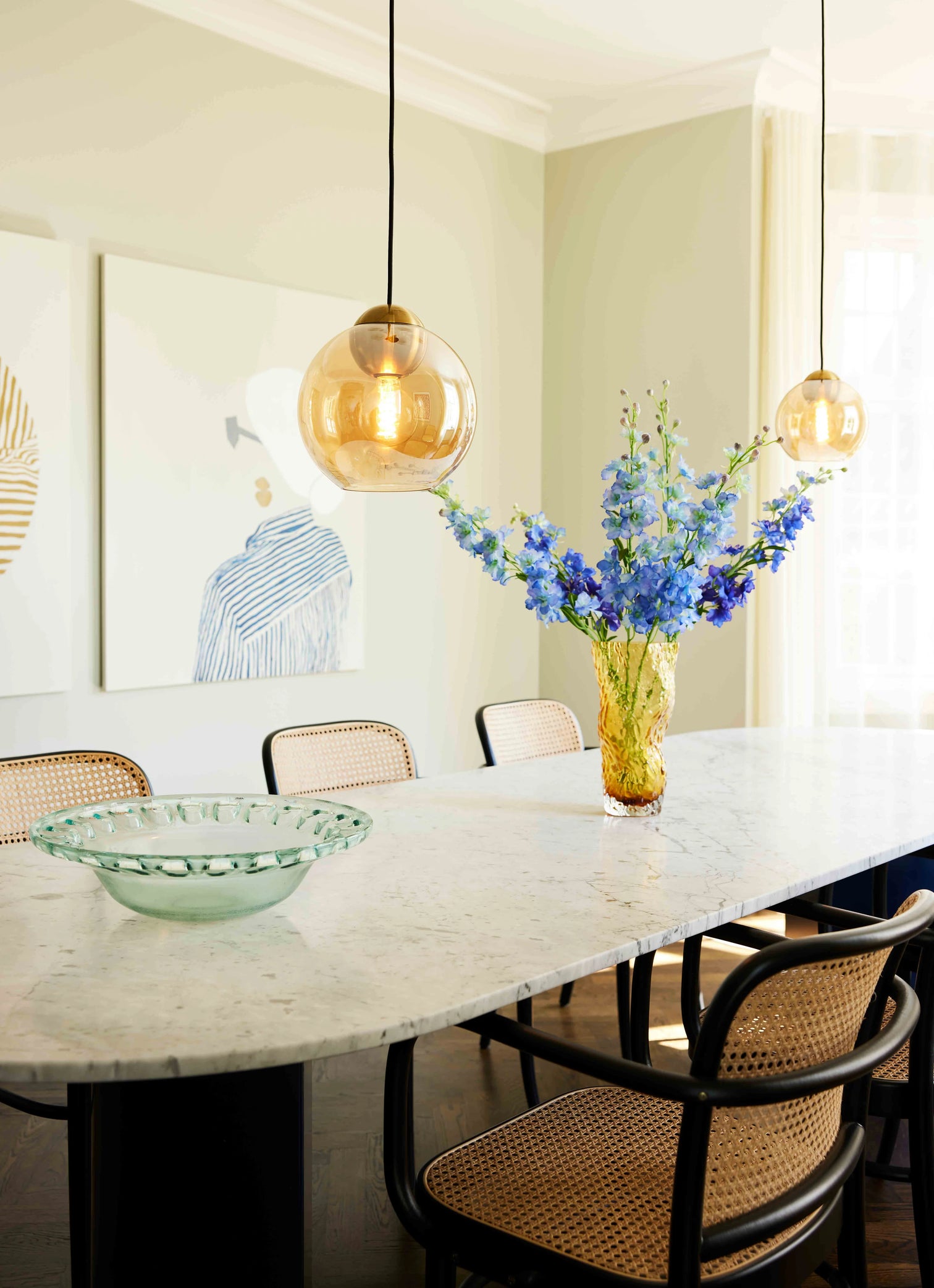 
Lampe suspension design "Bubbles" - Ambre / Grand