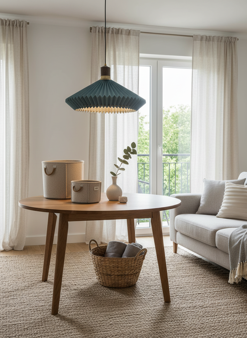 
Design Pendellampe "Paris" - Ozeanblau / ø 56cm