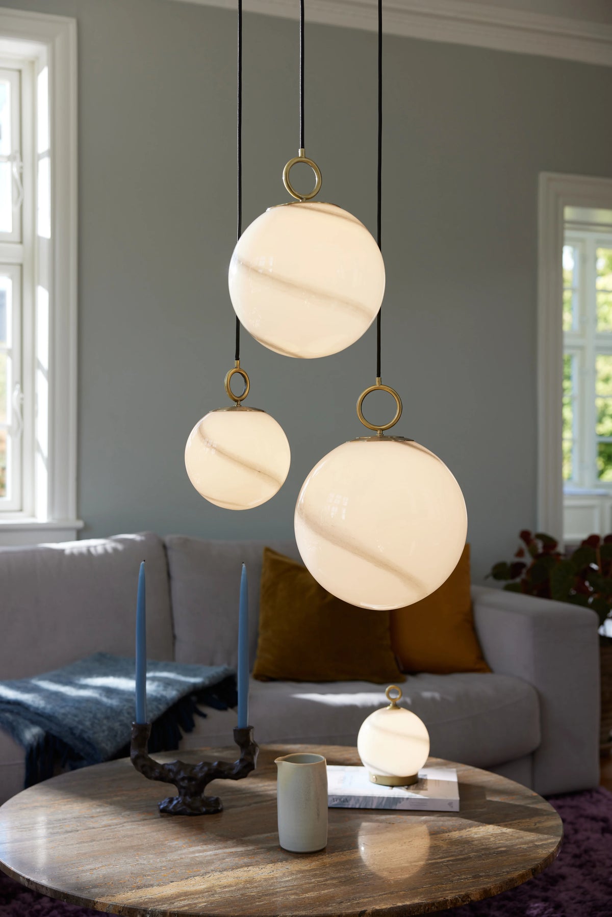 
Design Pendellampe "Stockholm" - Grau / Large