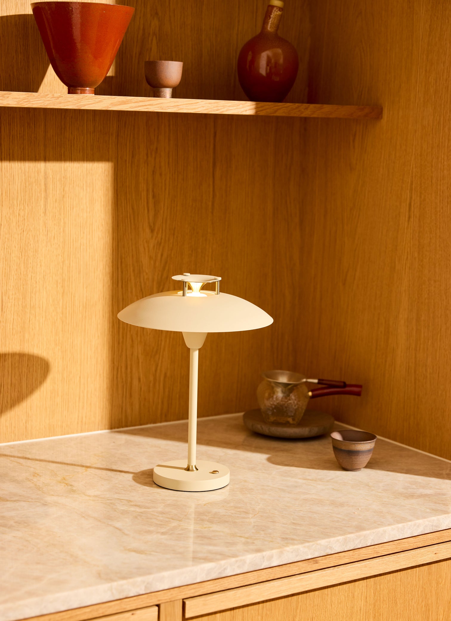 
LED Design Outdoor Table Lamp "Mini Stepp 1-2-3" - Cream / Large