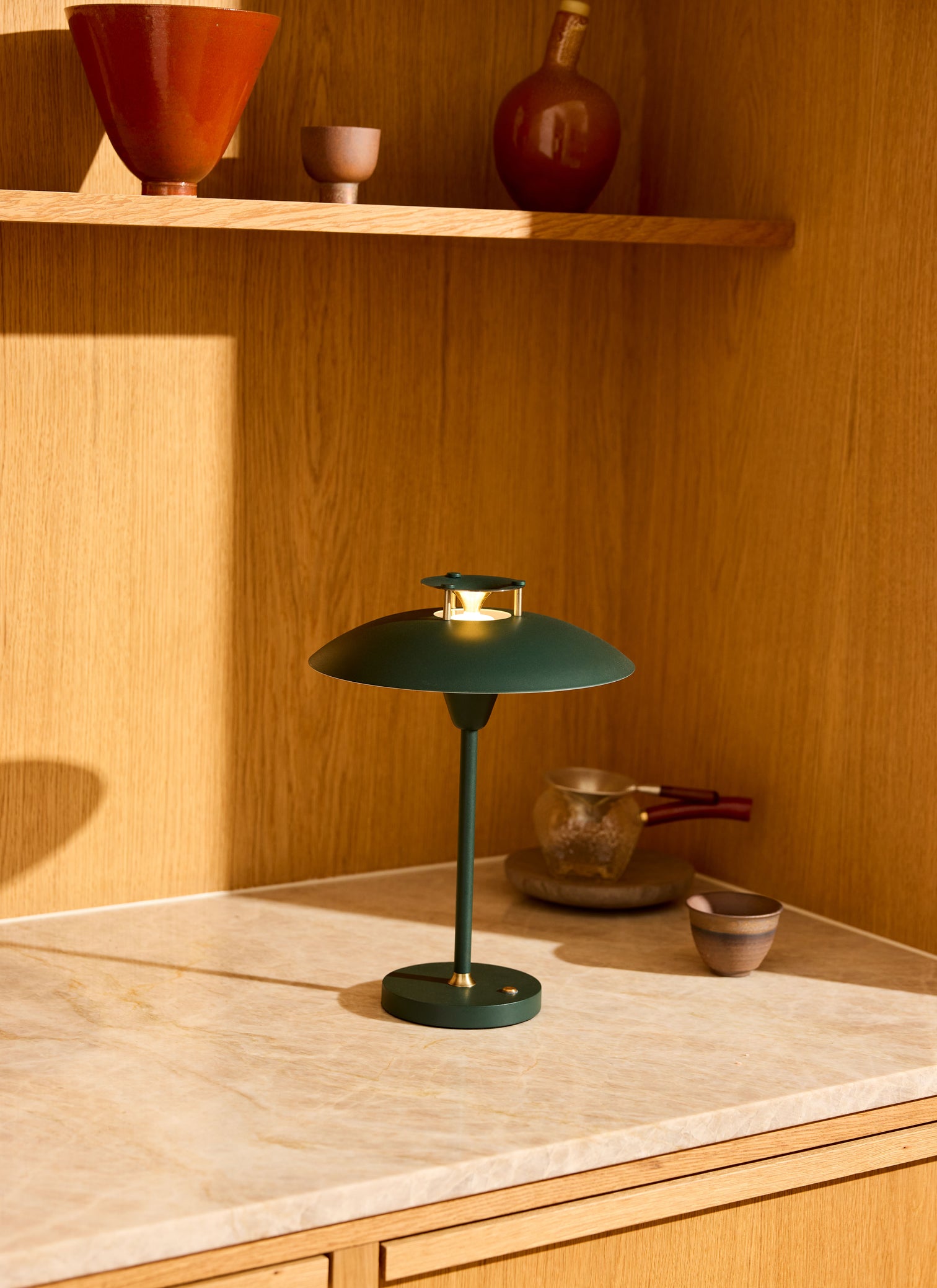 
LED Design Outdoor Table Lamp "Mini Stepp 1-2-3" - Dark green / Large
