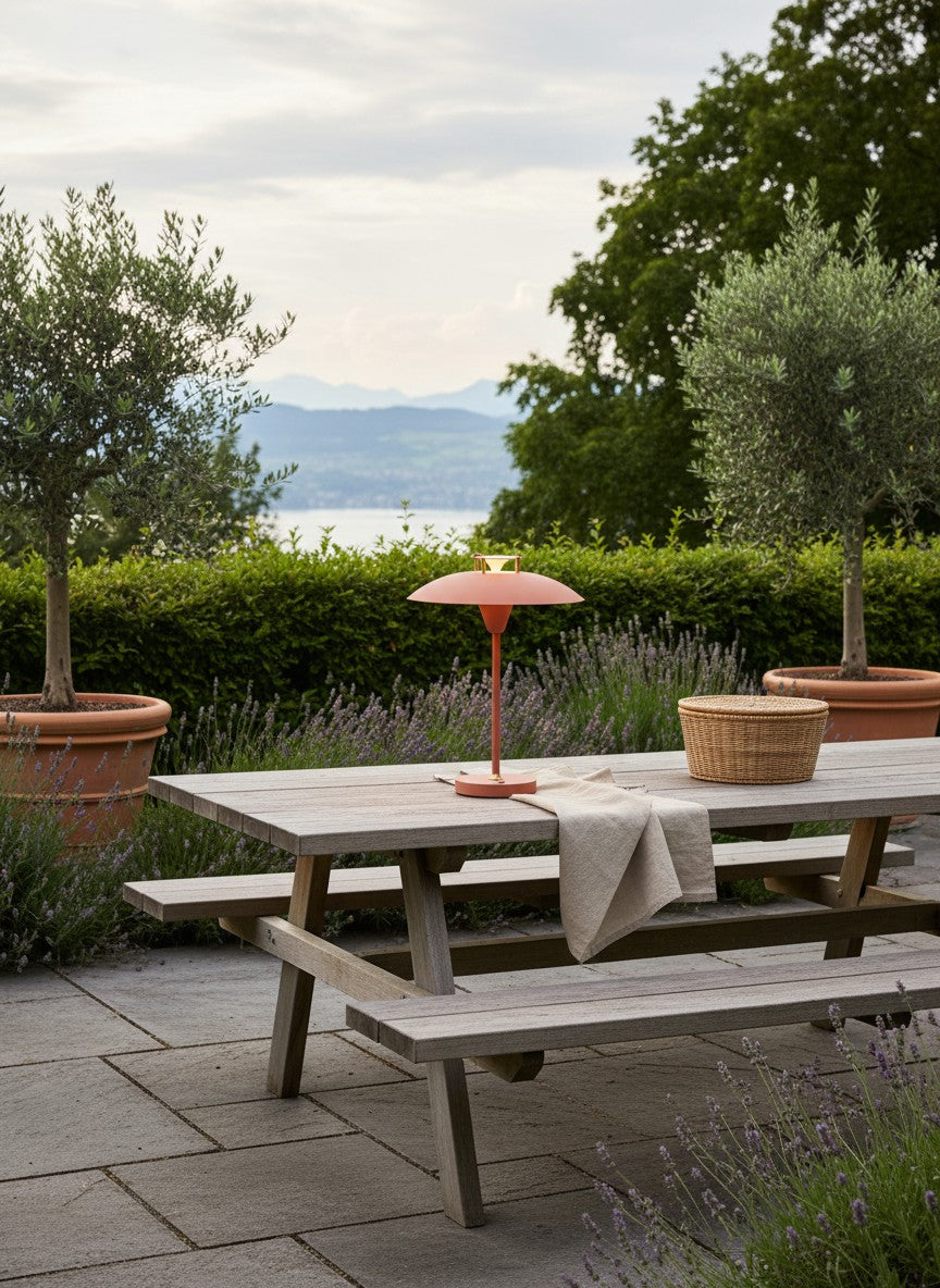 
LED Design Outdoor Table Lamp "Mini Stepp 1-2-3" - Terracotta / Large