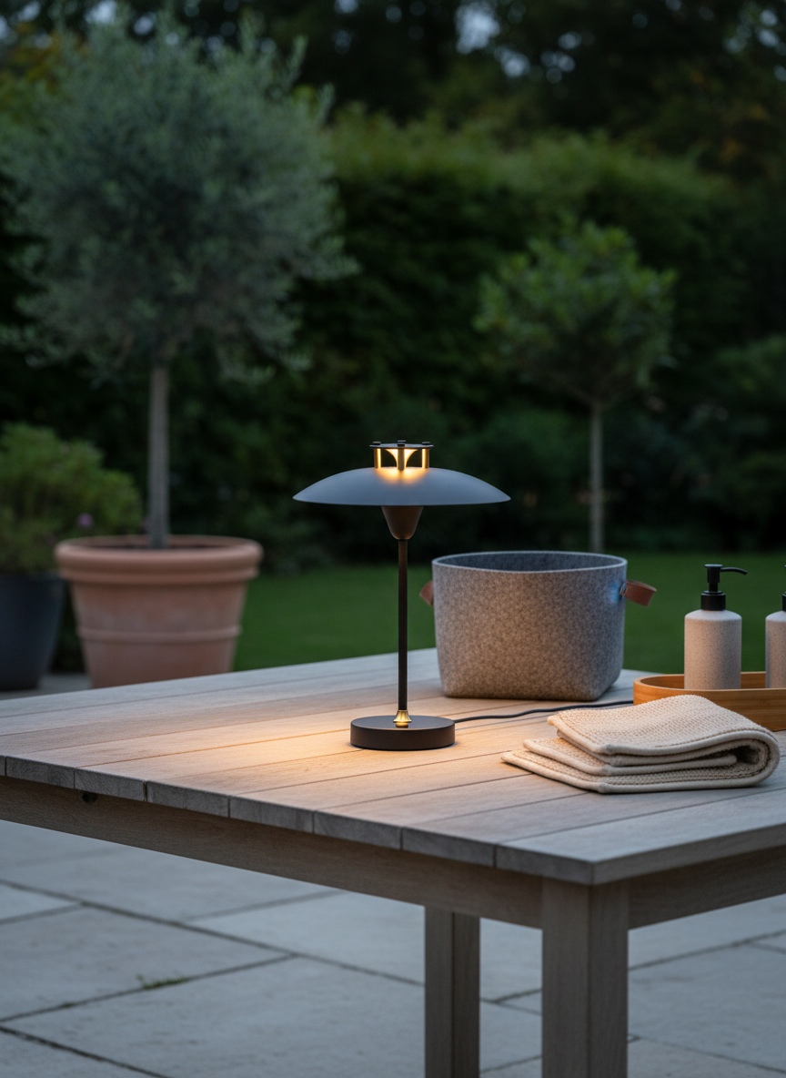 
LED Design Outdoor Table Lamp "Mini Stepp 1-2-3" - Black / Small