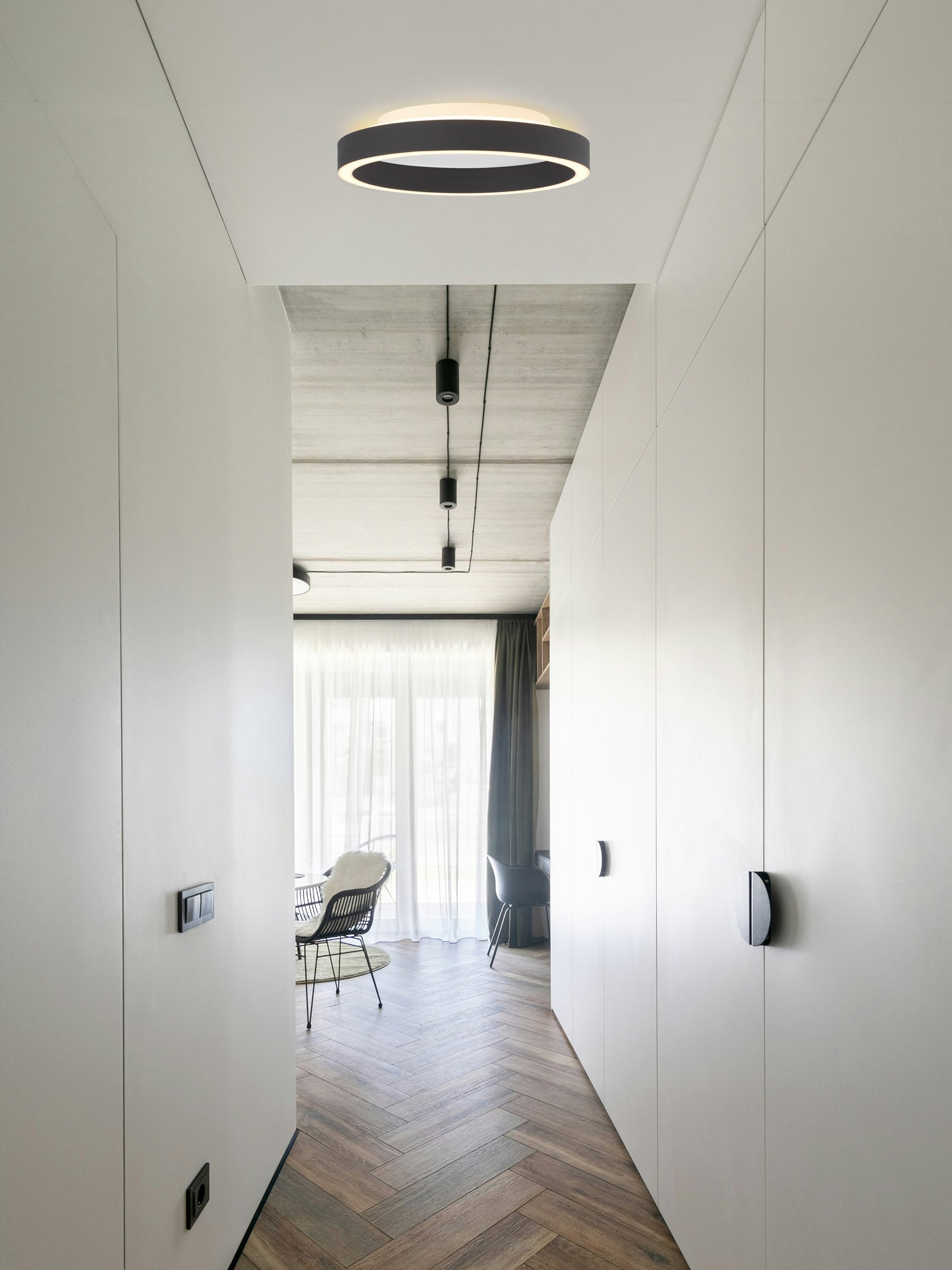 
Plafonnier LED design "Backlight String" - Blanc / Grand