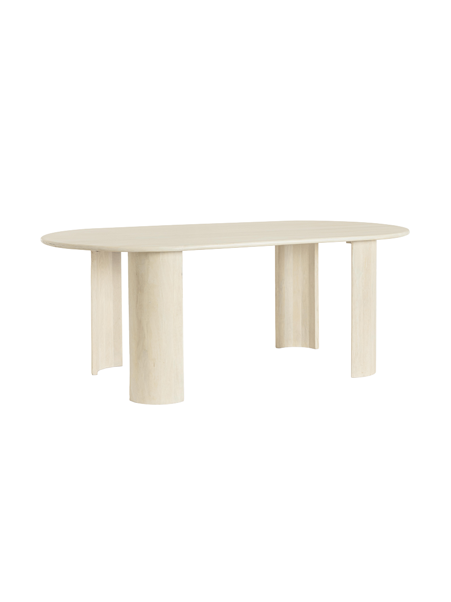 
Ovaler Massivholz Design Esstisch „Orlando“ 210 x 100 cm - Natural hell
