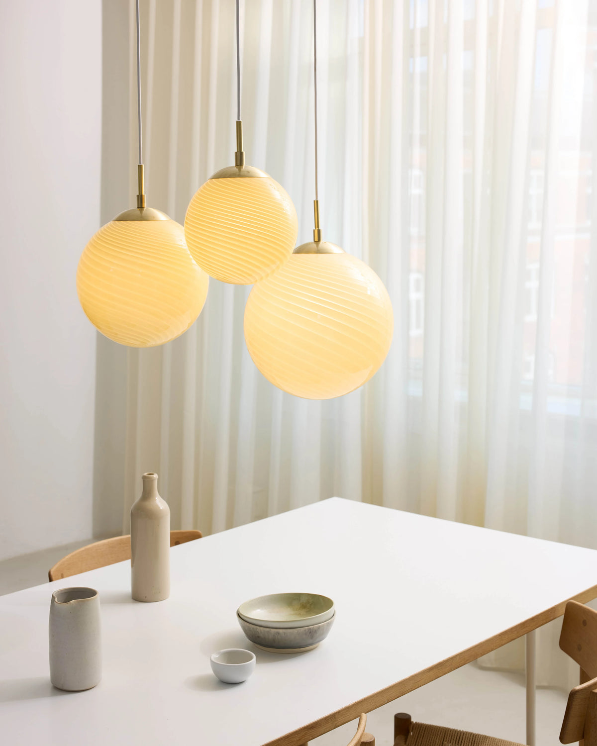 
Lampada a sospensione di design "Candy" - Creme / Piccolo