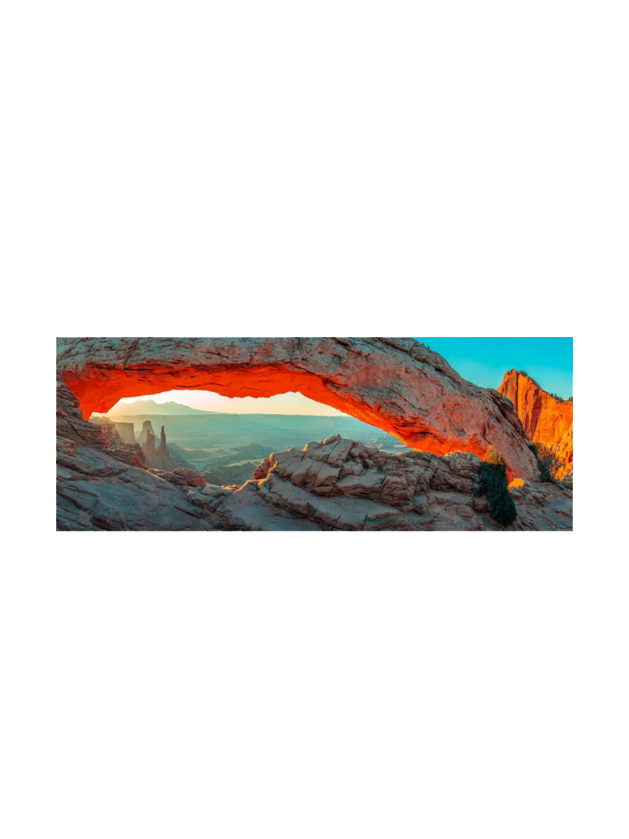 
Glasbild „Felsformation im Sonnenaufgang“ 60 x 160 cm
