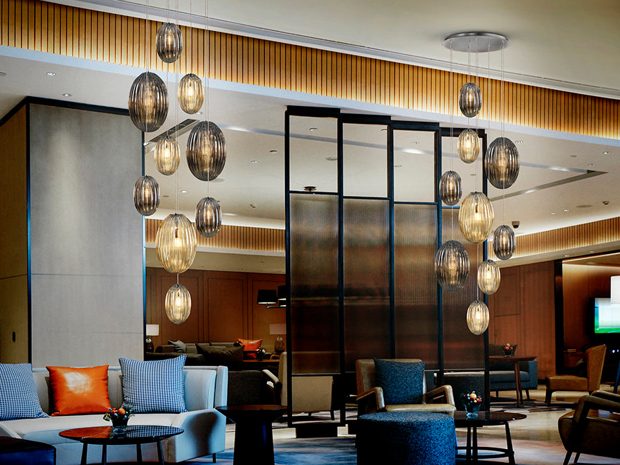 
Grande lampada da galleria di design a LED dimmerabile «Ovila» a 9 luci - senza telecomando